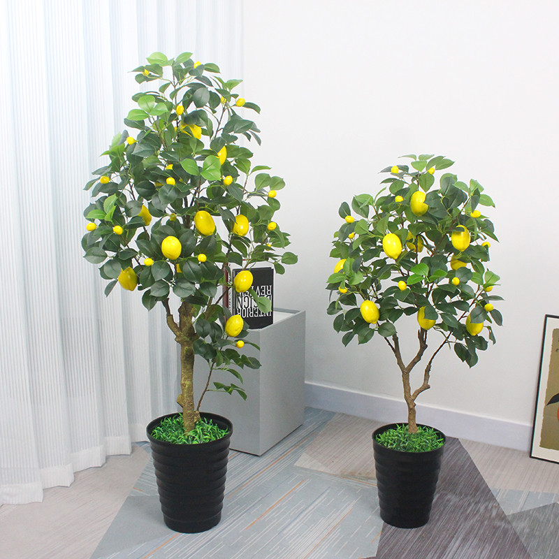北欧仿真柠檬树盆栽家居装饰绿植盆栽大型植物水果树客厅落地摆件