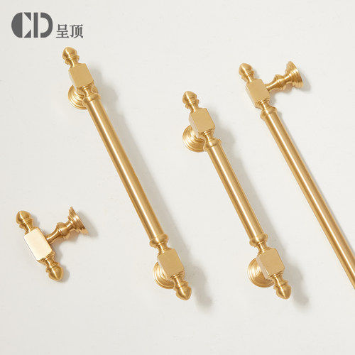 法式欧式金色黄铜拉手衣柜门把手