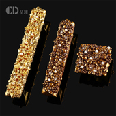 珍珠拉手现代简约高端法式 欧式 衣柜门抽屉橱柜金色轻奢酒柜长把手