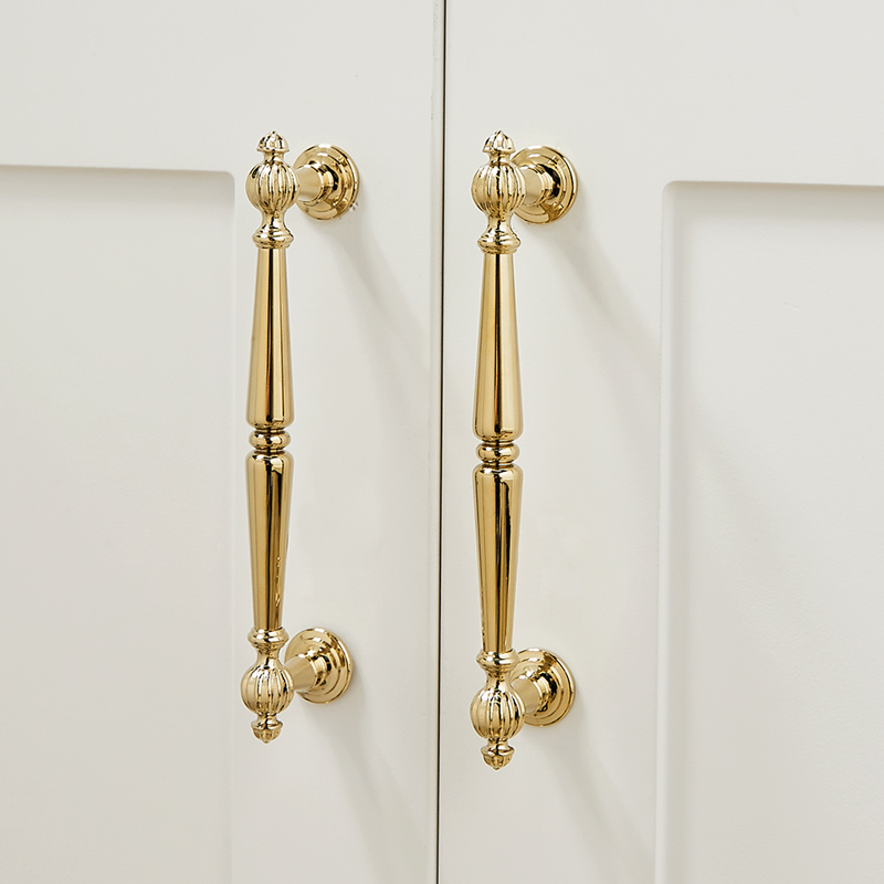 法式金色黄铜柜门高级感拉手