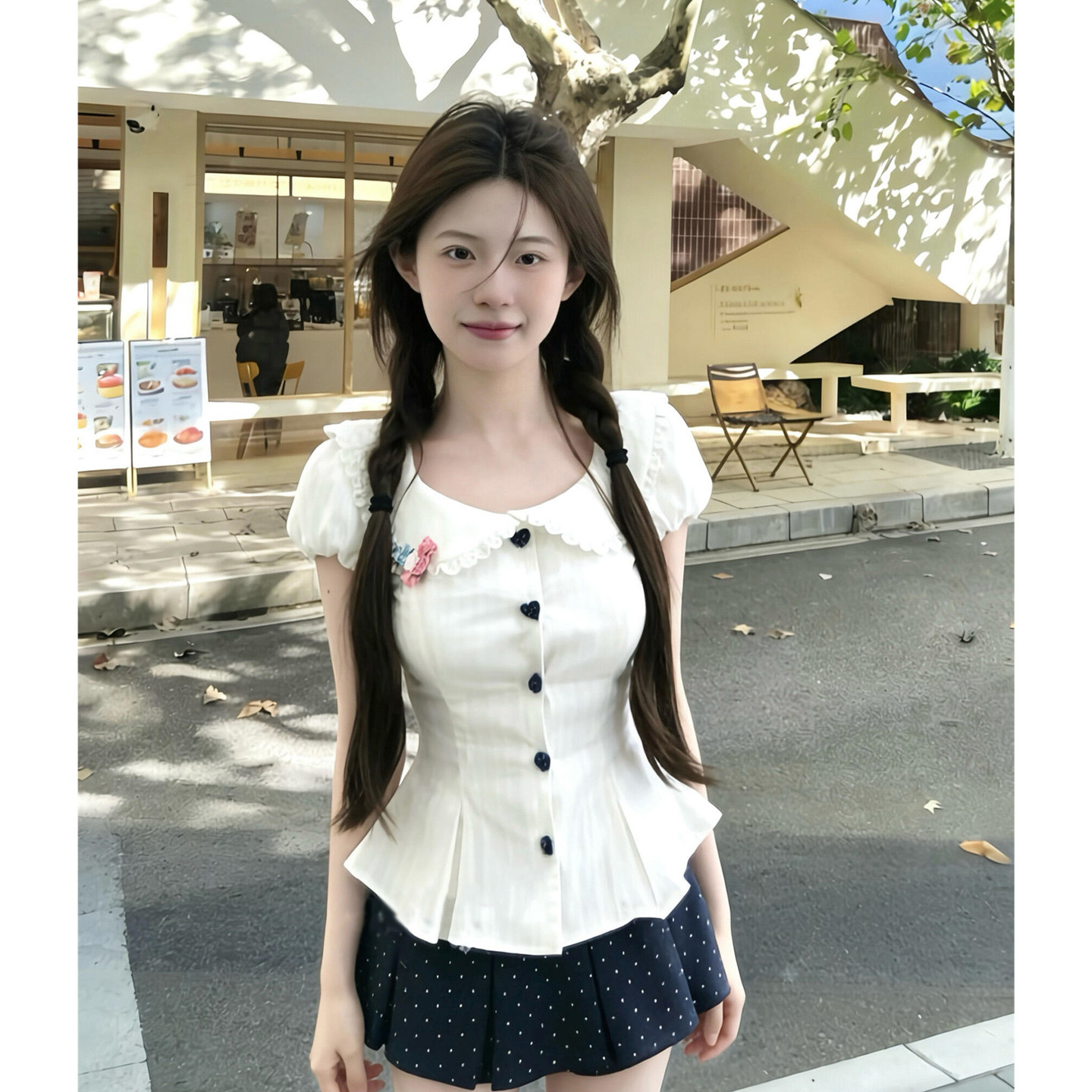 夏季纯欲辣妹显瘦衬衫短裙套装