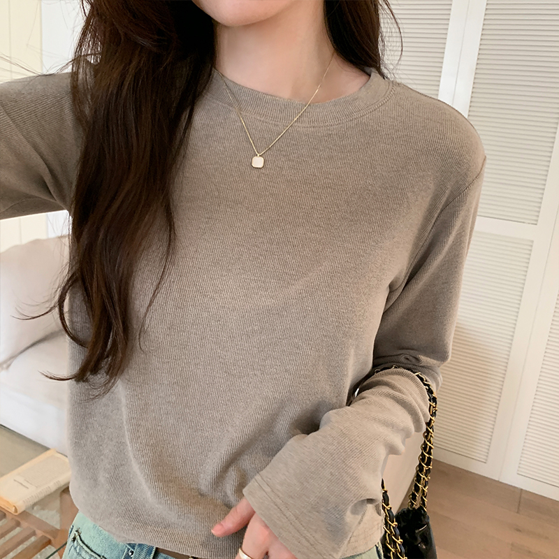 圆领长袖T恤女打底衫内搭