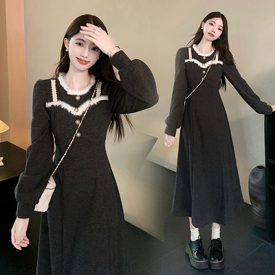 法式气质长袖小个子连衣裙子夏季2024新款女装显瘦长裙高级感早秋