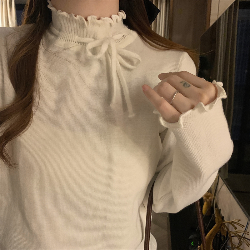 秋季穿搭新款蝴蝶结打底衫
