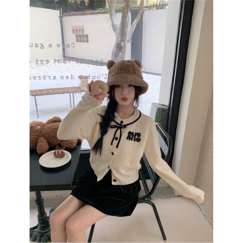 秋冬小香风毛衣小黑裙两件套女