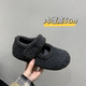 外穿棉鞋 魔术贴内增高5cm毛绒玛丽珍鞋 女冬加绒保暖毛毛鞋 雪地靴