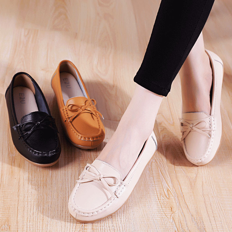 Mom Shoes Shoes 2021 spring and autumn new pattern Middle and old age Women's Shoes comfortable soft sole non-slip Doug shoes Real leather shoesin the Women's Shoes, Low shoes  category - from Buy2taobao.com to provide professional Taobao agent buy service