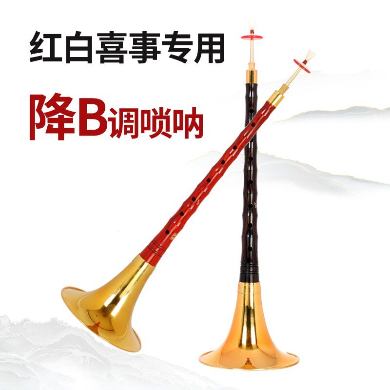 王家彪降B调唢呐乐器初学者全套乌木红檀小叶紫檀木红白喜事专用