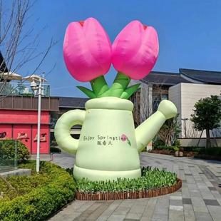 充气发光花朵气模定制春天花卉大型郁金香网红樱花悬挂美陈装 饰