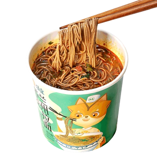 清宜荞麦兰州拉面无糖精桶装0免煮速食懒人食品脂肪即食夜宵早餐