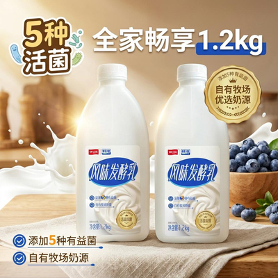 卫岗大桶酸奶1.2kg五种益生菌