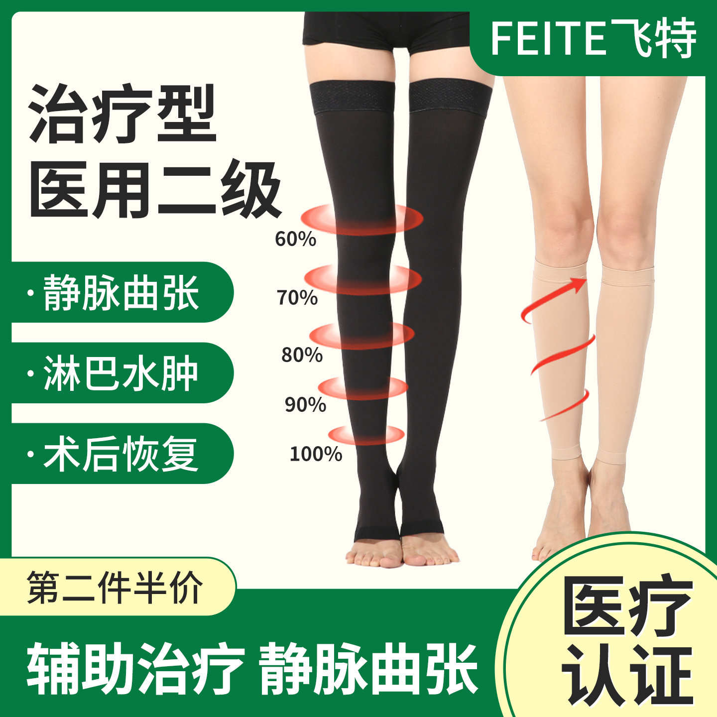 医用二级静脉曲张袜【第二件半价