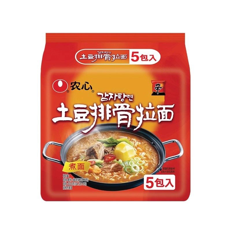 农心土豆排骨味方便面香菇牛肉辣白菜袋装拉面国产煮面新日期