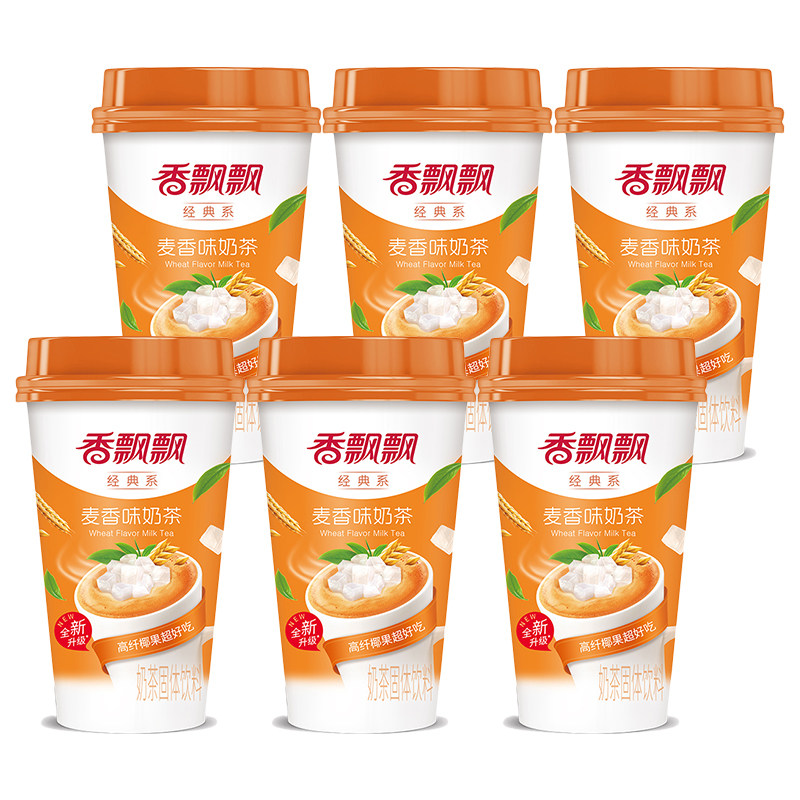 香飘飘奶茶麦香味80g*6杯速溶经典椰果代餐冲饮网红下午茶整箱