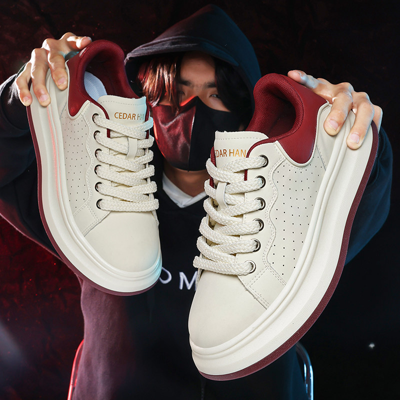 安可拉红男鞋厚底休闲板鞋男款高端百搭潮流增高高品质小白鞋舒服,流行男鞋,休闲板鞋,淘宝优惠券,粉丝福利购,淘宝优惠卷