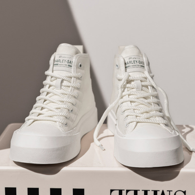 高帮男鞋帆布透气厚底增高工装板鞋男士百搭小众日系复古马丁潮鞋,流行男鞋,帆布鞋,淘宝优惠券,粉丝福利购,淘宝优惠卷