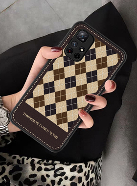 适用于红米note11手机壳新款note11pro保护套皮纹硅胶note10全包note11epro防摔note10pro女款note11tpro格纹