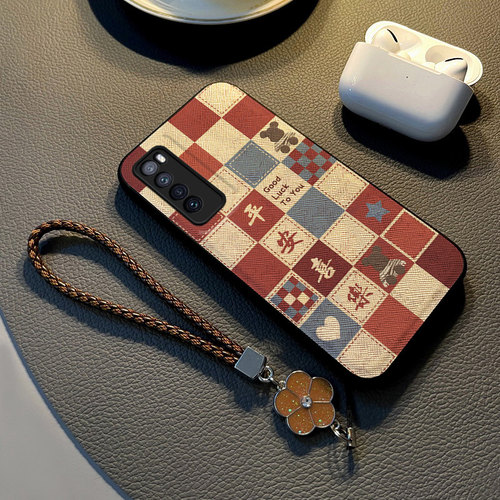 适用华为nova7布纹卡通手机壳