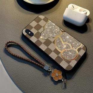 MAX全包防摔高级感挂绳外壳XS 适用于苹果x手机壳新款 iPhonexs保护套布纹硅胶xr卡通熊潮牌网红xsmax男女款