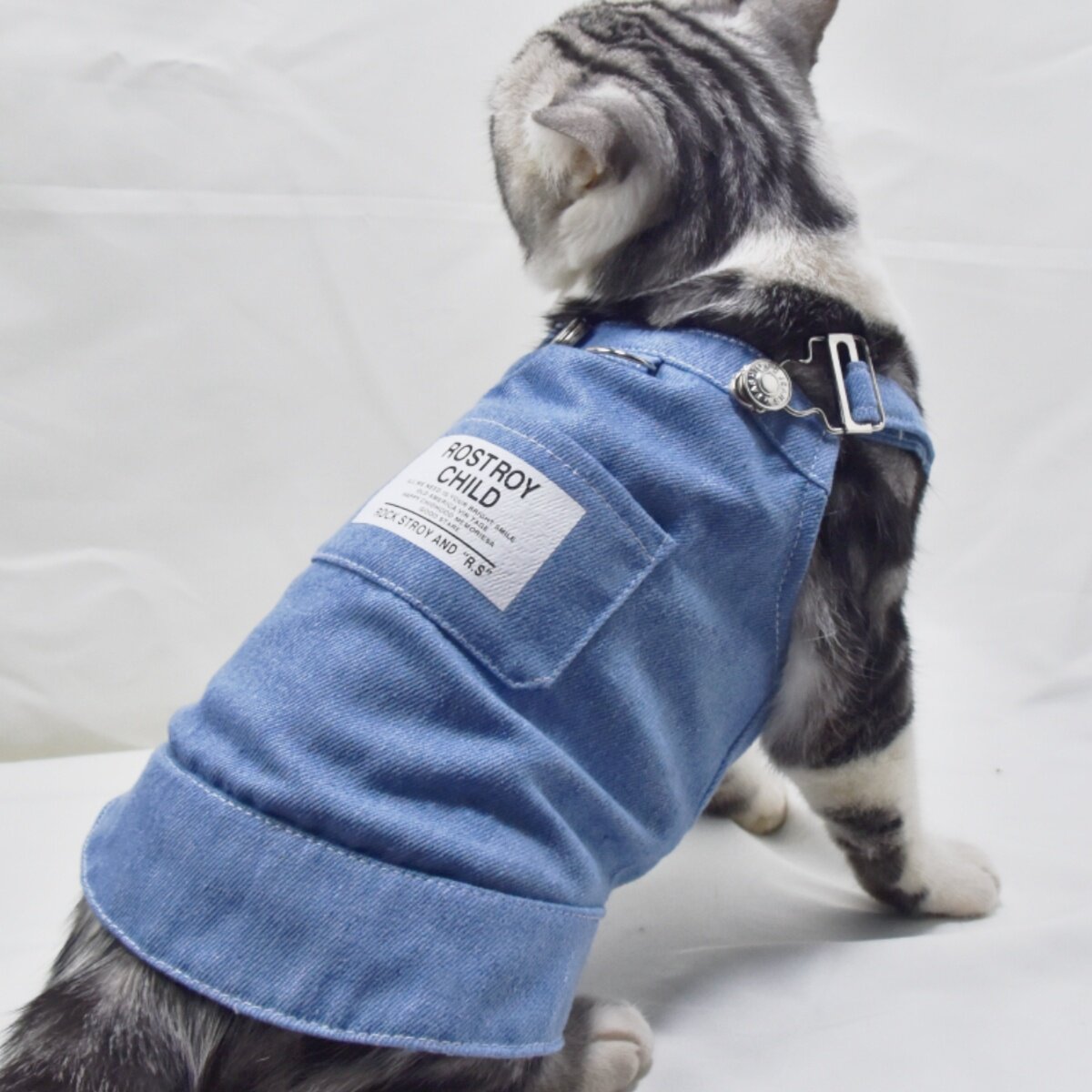 宠物牛仔可牵引狗狗衣服比熊泰迪雪纳瑞小型犬猫咪宠物牛仔背带裙