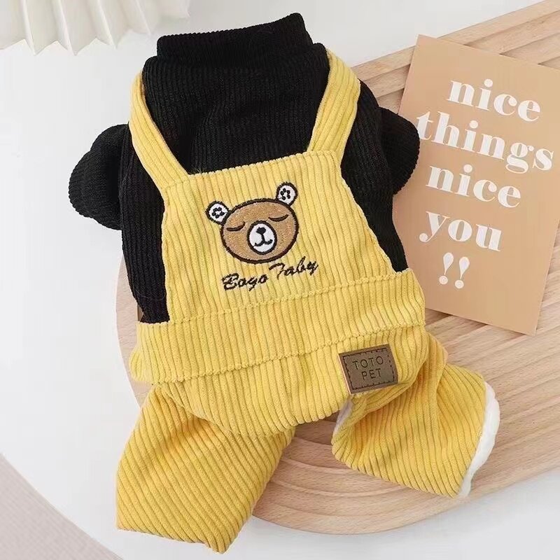 泰迪小狗狗衣服秋冬季家居服宠物猫咪小型犬博美比熊雪纳瑞四脚衣