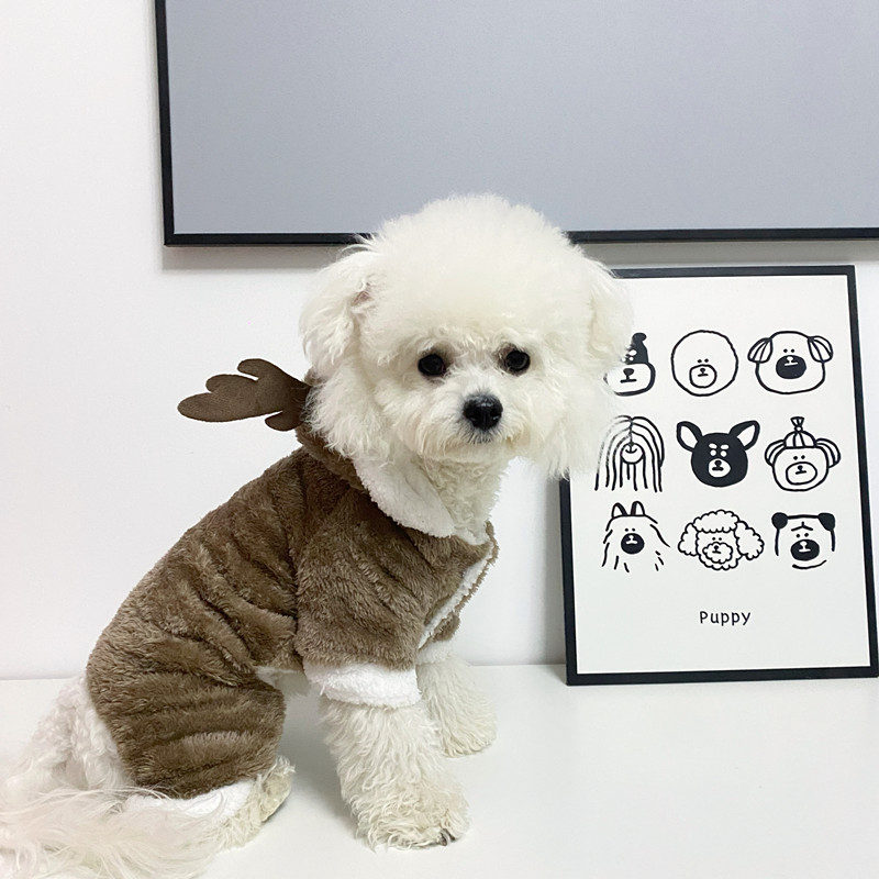 狗狗衣服比熊博美棉衣麋鹿衣服