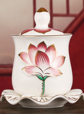 供水杯供佛杯佛前供杯大悲水贡杯财神家用陶瓷观音杯子小酒杯