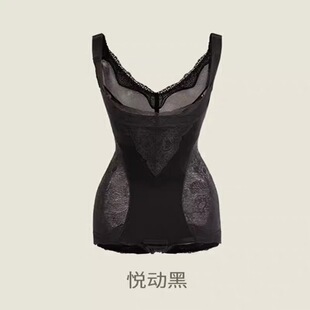 伊克温娜身材管理器轻帕悦动黑微调连体塑身衣夏天轻盈超薄款