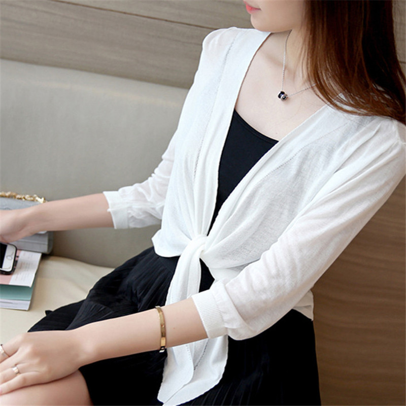 配吊带裙的小外披冰丝开衫薄款针织衫短款外搭空调衫夏季披肩防晒