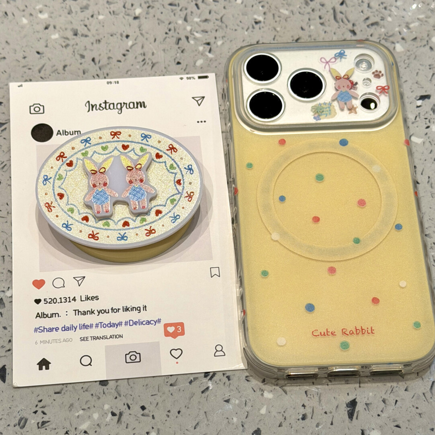 韩系可爱彩色波点兔耳朵人偶适用于苹果17promax手机壳iph