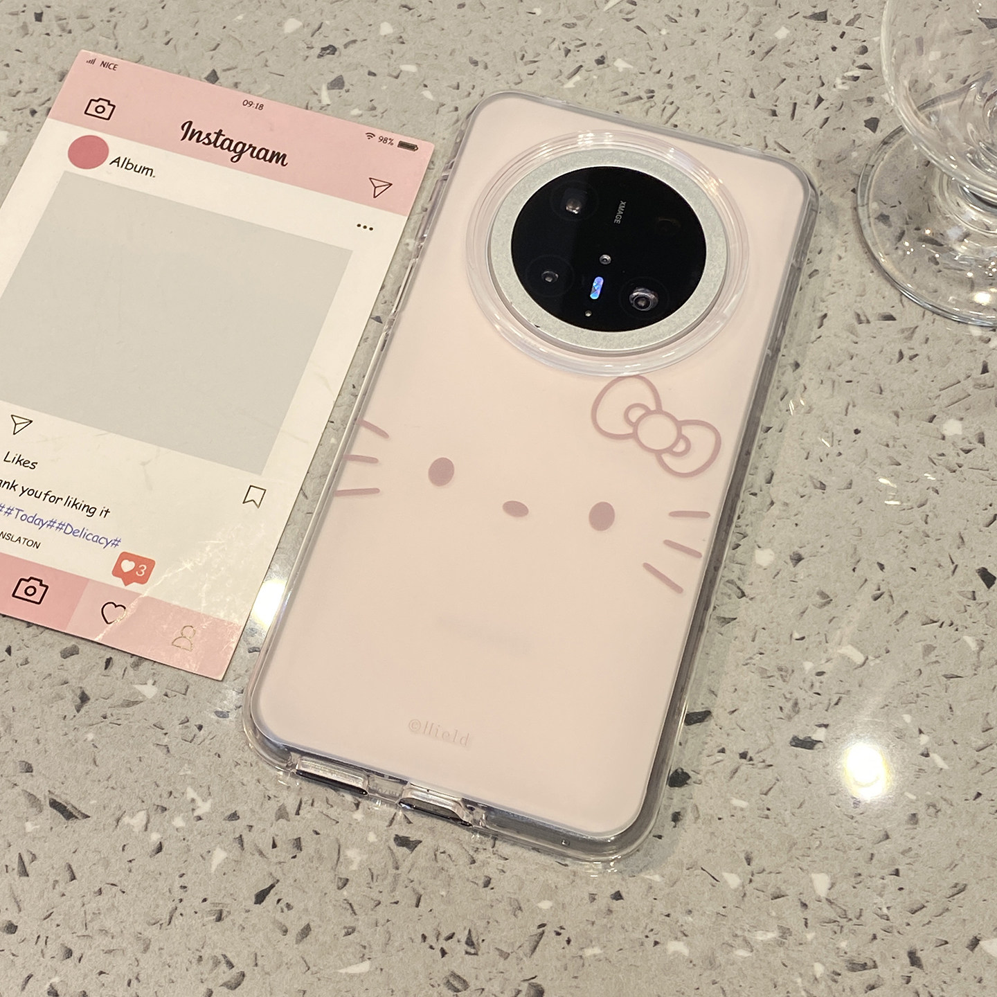 少女心粉底线条KT猫适用华为mate80手机壳mate60pro