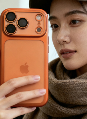 韩系高级感ins简约橙色适用于iphone17promax手机壳苹果16保护套14p磨砂13软新款15pro全包max手机套网红爆款