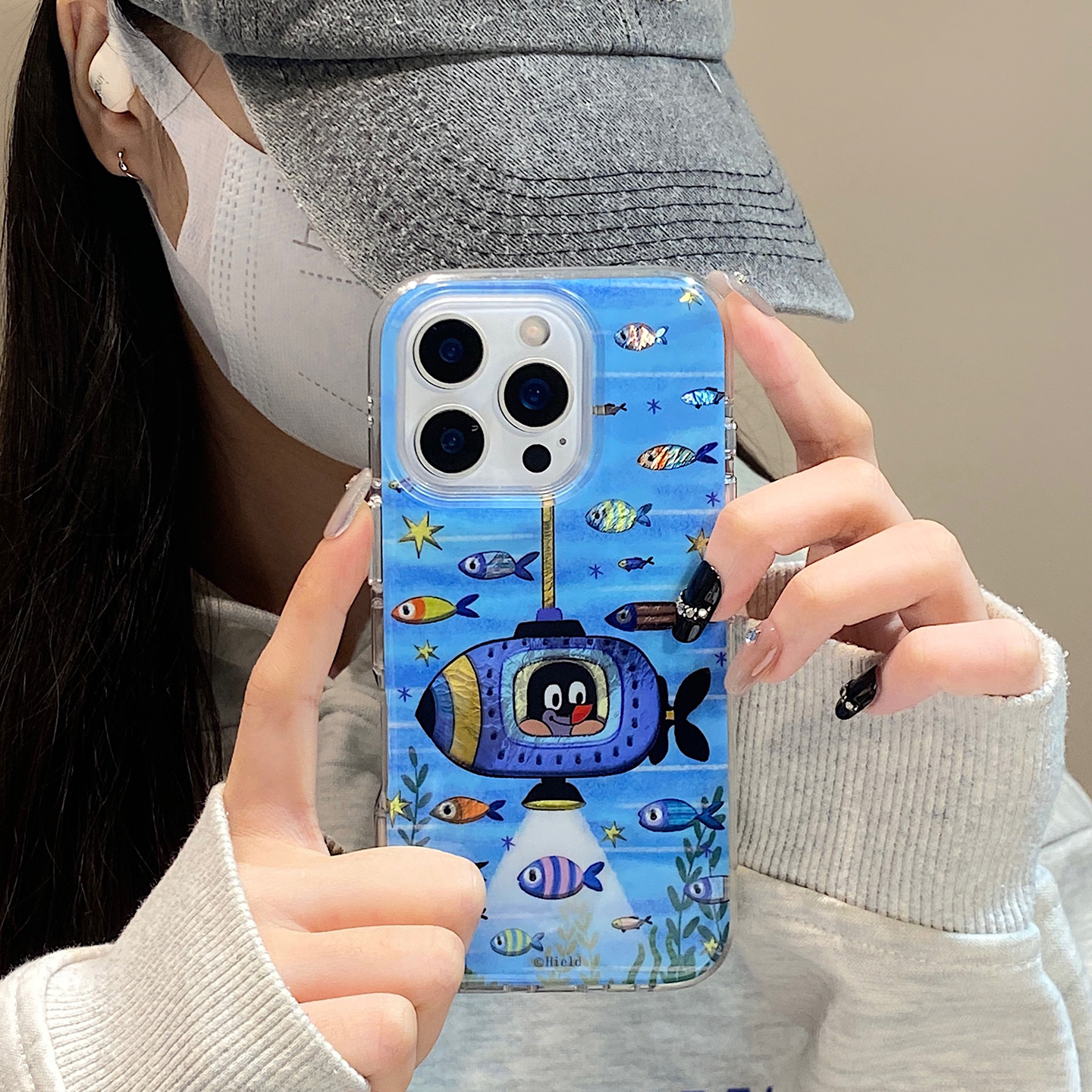 【每日新品】海底潜艇鎏金小鱼适用于iphone17手机壳苹果15保护套14全包13新款17promax网红16pro女max手机套