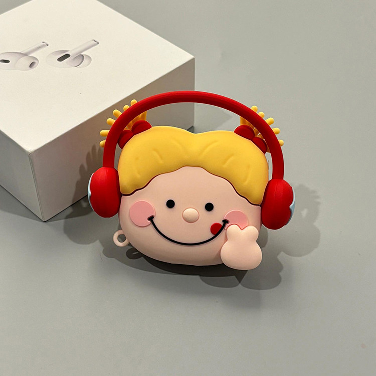 可爱带耳机女孩适用苹果耳机保护套airpodspro2壳蓝牙2024新款airpods3三代二ipods高级感女1airpod硅胶软壳