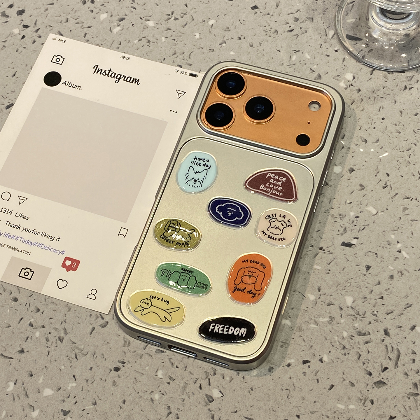 【每日新品】ins小众可爱DIY贴纸狗狗适用于iphone17promax手机壳苹果15保护套14高级13新款16pro女max手机套