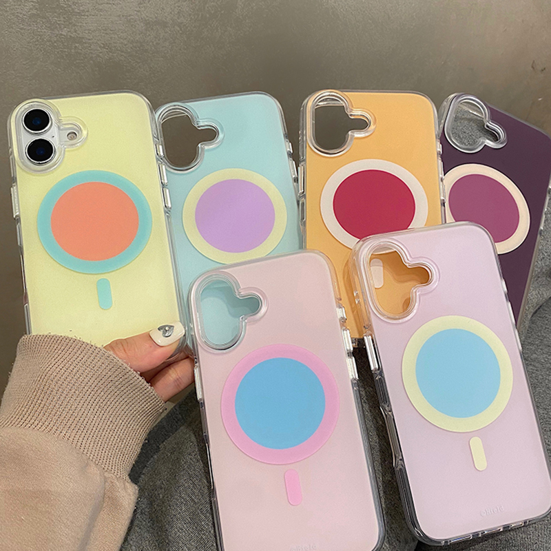 韩风个性撞色磨砂磁吸壳适用iphone16promax手机壳苹果15pro保护套14情侣13新款16p十六max超好看情侣外壳女