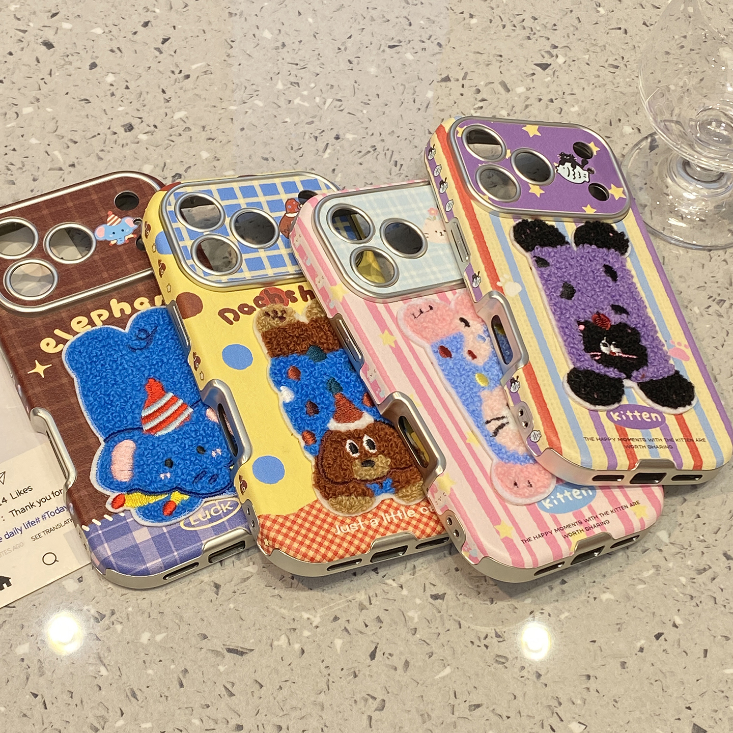 【每日新品】卡通刺绣小动物适用于苹果17promax手机壳iphone15保护套14大视窗13新款16全包15pro潮max手机套