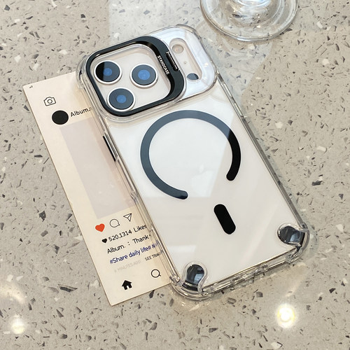 镜头支架磁吸适用于iphone15手机壳苹果13保护套14全包12透明新款17promax镜头膜16pro气囊防摔max/18proplus