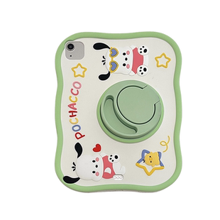 卡通绿色帕恰狗适用ipadair5平板壳ipad10/9/8/7保护套ipadmini6/4/3/2/1支架ipadpro11寸pro/mini/air可旋转