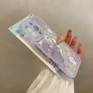 ins满屏彩色星星适用于苹果17手机壳iphone16保护套14全包13防摔新款 max手机套网红 15promax超火16pro不撞款