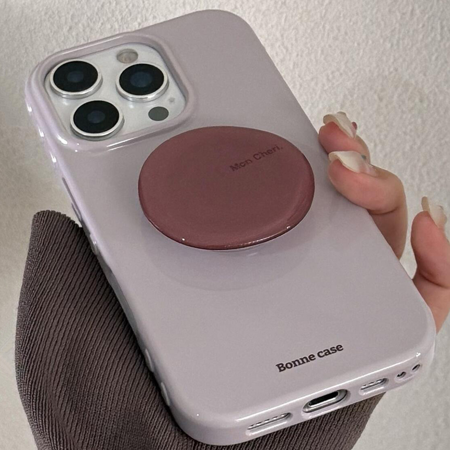 【每日新品】简约灰紫色支架适用于苹果16手机壳iphone14保护套13硅胶12新款17promax全包15pro复古max手机套