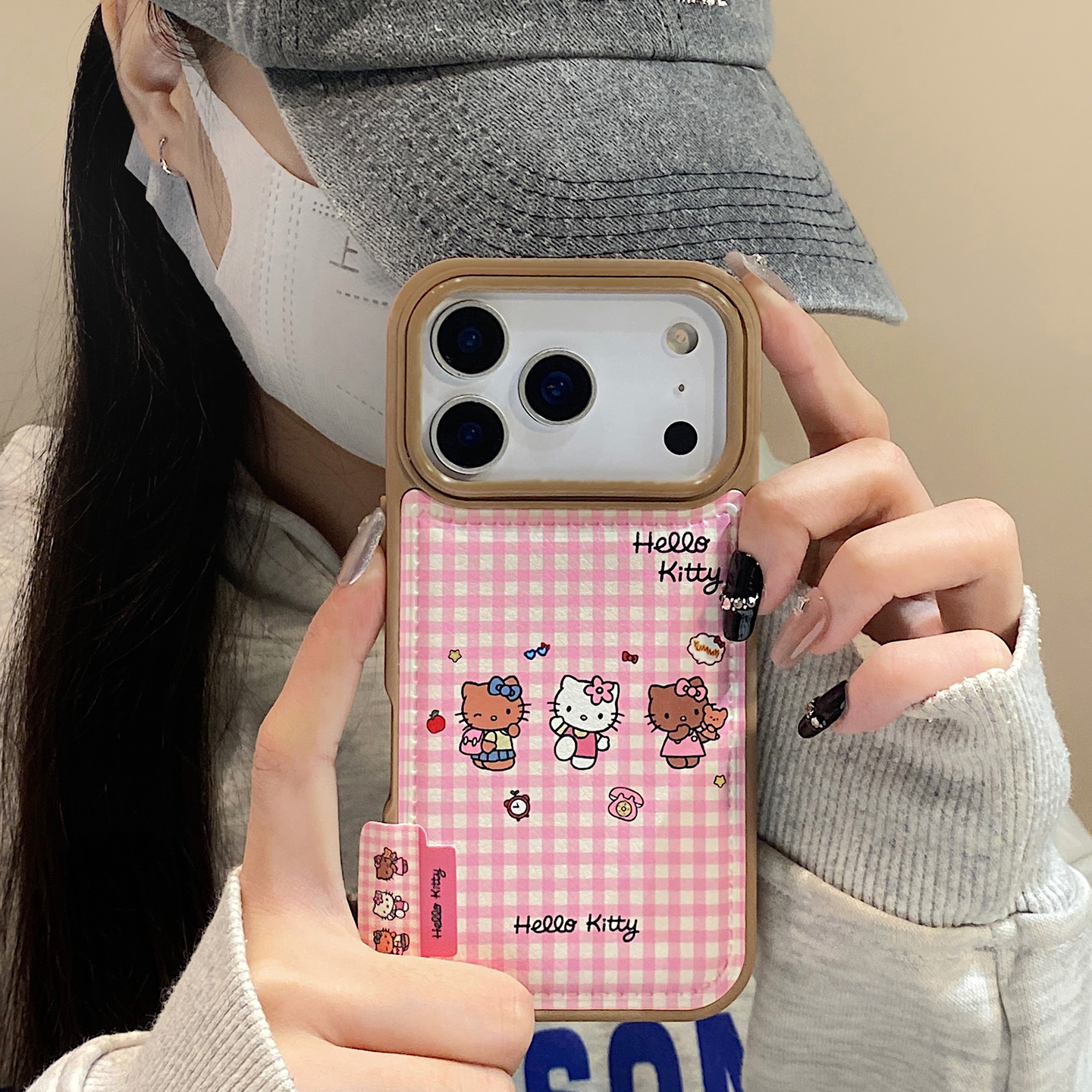 【每日新品】可爱粉格纹kt猫适用于iphone17手机壳苹果15保护套14防摔13新款17promax少女16pro网红max手机套