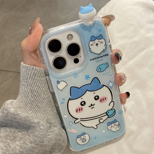 日韩可爱立体趴趴吉伊卡哇适用于iphone16pro手机壳苹果16保护套14防摔13全包新款15promax个性max手机套网红