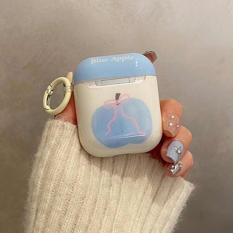 韩系ins蝴蝶结蓝苹果适用苹果耳机保护套airpodspro2壳蓝牙2024新款airpods3三代二ipods高级感女1airpod硅胶