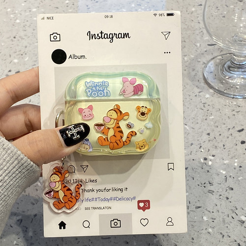【每日新品】韩系卡通可爱透色跳跳虎皮杰猪适用于AirPods1/2代耳机套苹果AirPods pro保护套Pods4高颜值创意