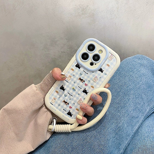 小清新棋盘格爱心狗狗适用苹果17promax手机壳iphone16pro新款15防摔1413/11/套max12x/xs/xr/xsmax/8plus/7p