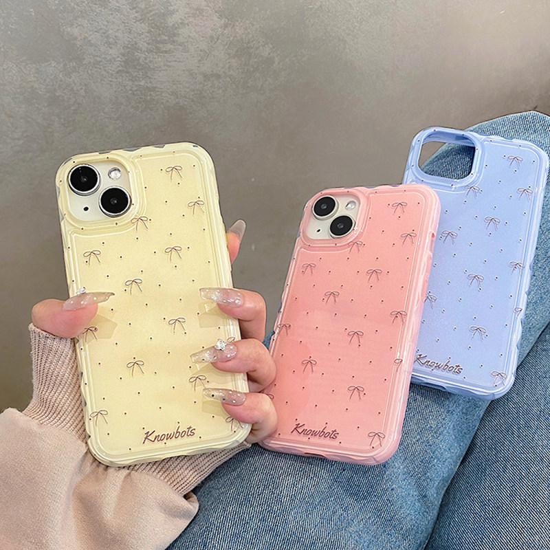 ins风简约高级感蝴蝶结适用苹果15promax手机壳iphon