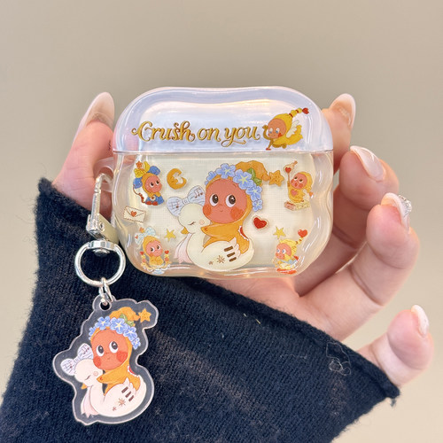 卡通可爱骑天鹅星星人适用airpods4保护壳新4代airpods3耳机套二代苹果保护套airpodspro3无线蓝牙耳机壳pro2