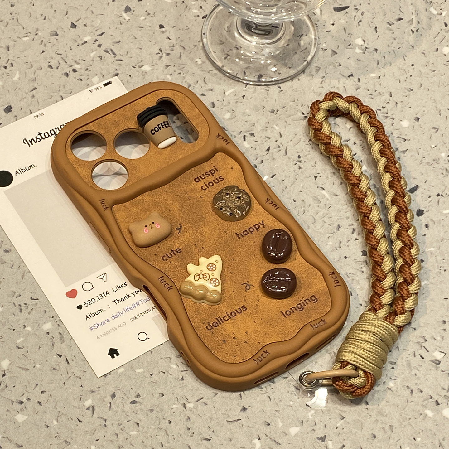 可爱秋冬棕色立体咖啡熊适用于苹果17pro手机壳iphone16保护套14挂绳13/12/11新款15promax高级max手机套plus