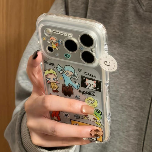 可爱嘎子姐插画适用于苹果18promax手机壳iphone17pro保护套16/15新款17pm超好看巨好看高级感官全包防摔超火